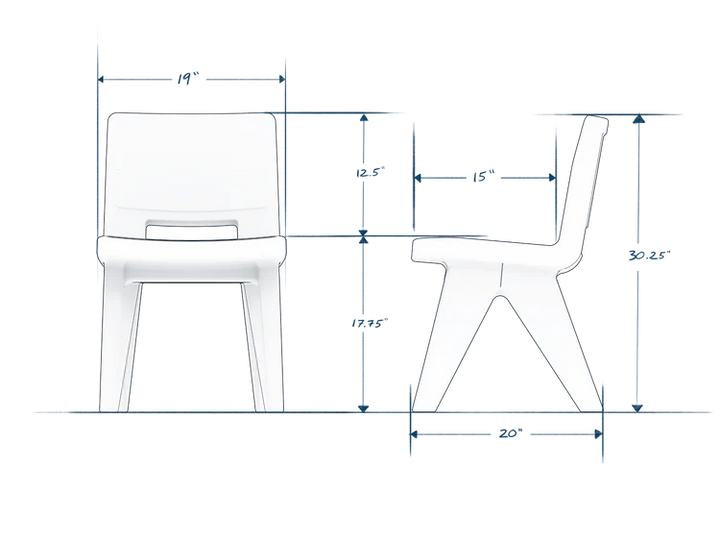 Fresco Dining Chair - Modern Outdoor Dining Chair in Marine-Grade Polyethylene for Patio, Deck & Garden