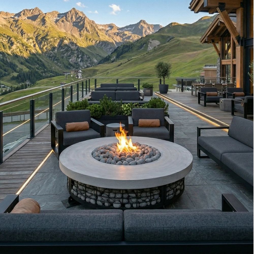 Fuego 54" Round Fire Table with PH Ignite Electronic Ignition – Handcrafted Patina Finish (Propane or Natural Gas)