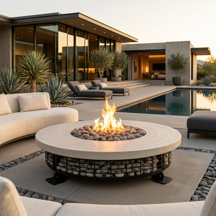 Fuego 54" Round Fire Table with PH Ignite Electronic Ignition – Handcrafted Patina Finish (Propane or Natural Gas)