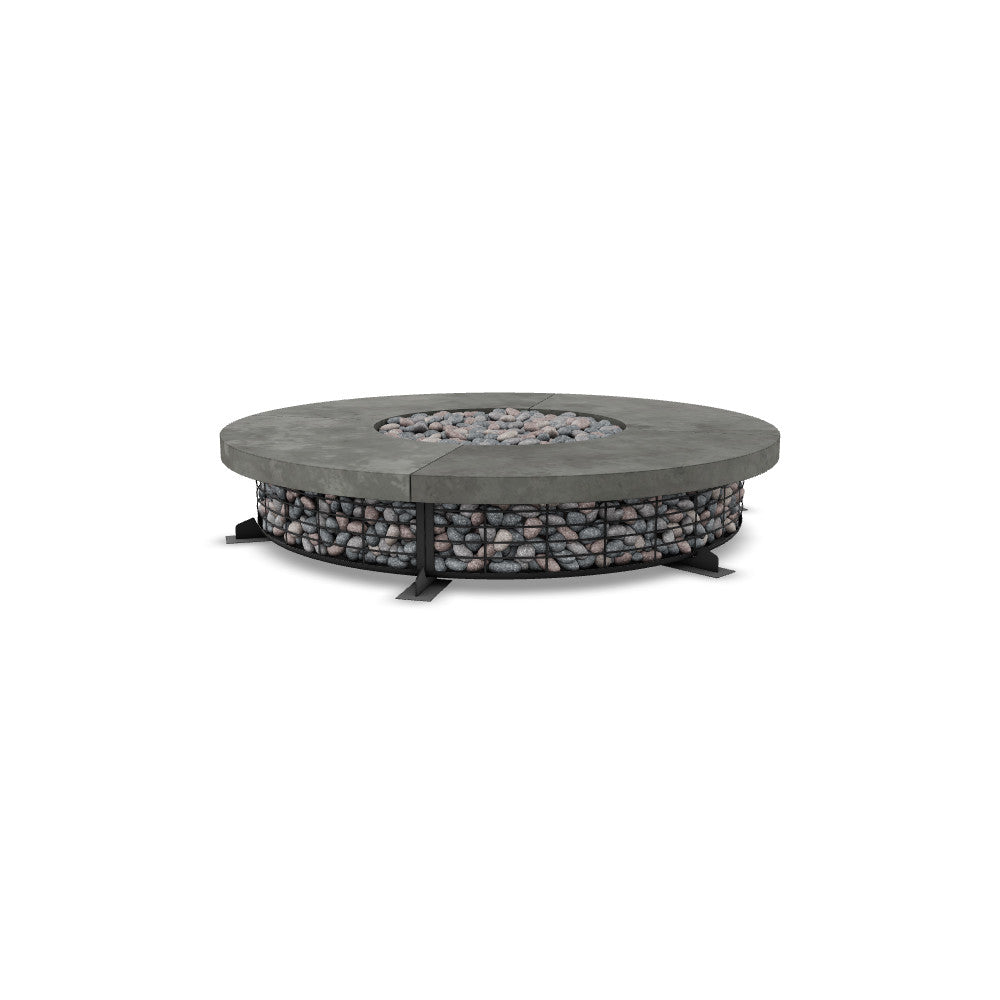 Fuego 89" Large Round Fire Table with PH Ignite Electronic Ignition – Handcrafted Patina Finish (Propane/Natural Gas)