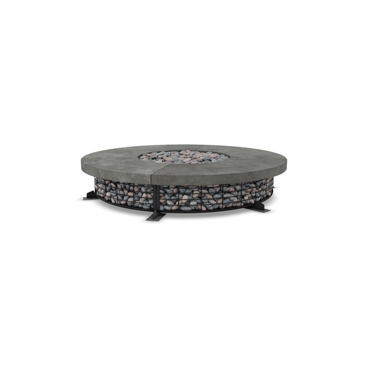 Fuego 89" Large Round Fire Table with PH Ignite Electronic Ignition – Handcrafted Patina Finish (Propane/Natural Gas)