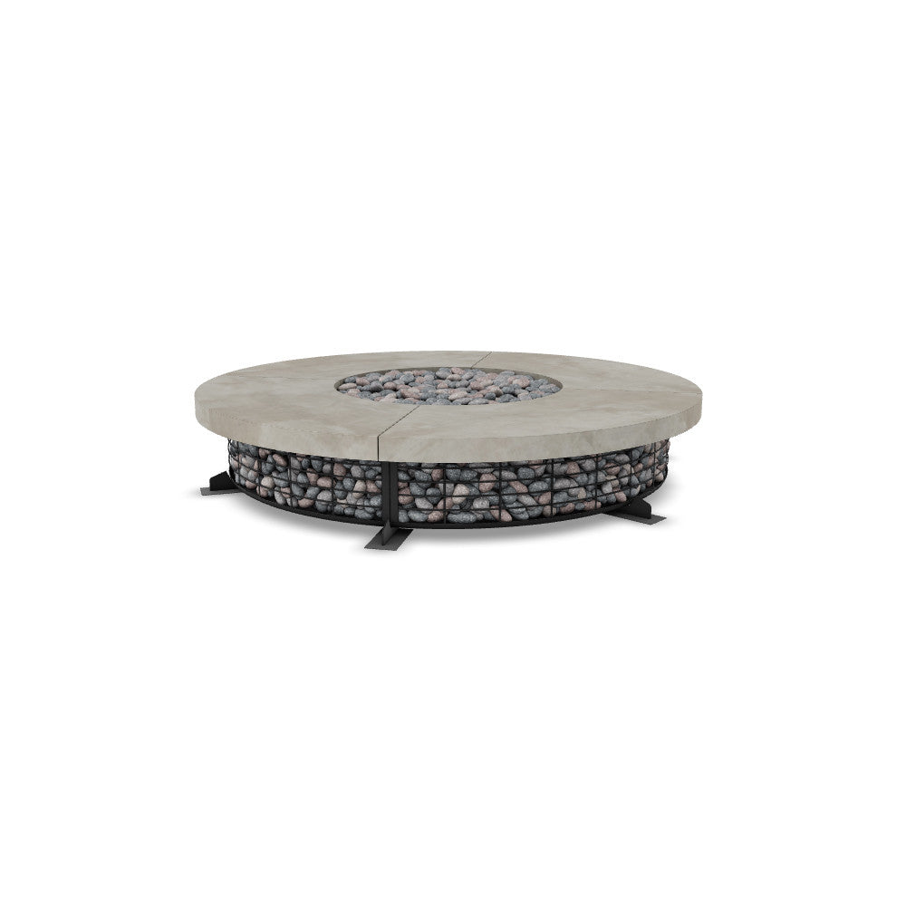 Fuego 89" Large Round Fire Table with PH Ignite Electronic Ignition – Handcrafted Patina Finish (Propane/Natural Gas)