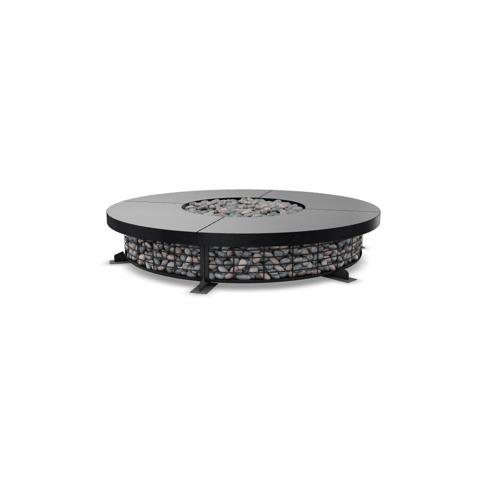 Fuego 89" Large Round Fire Table with PH Ignite Electronic Ignition – Handcrafted Patina Finish (Propane/Natural Gas)