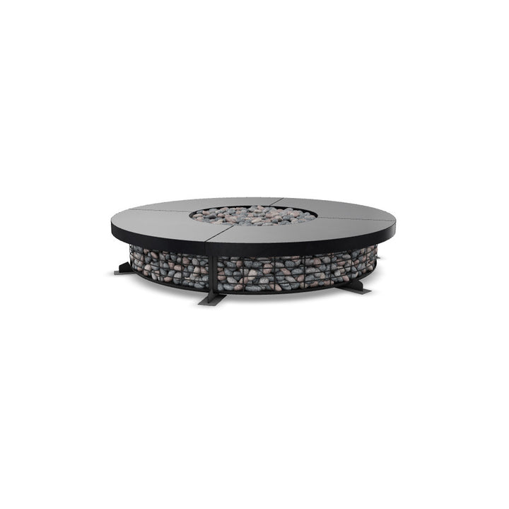 Fuego 89" Large Round Fire Table with PH Ignite Electronic Ignition – Handcrafted Patina Finish (Propane/Natural Gas)
