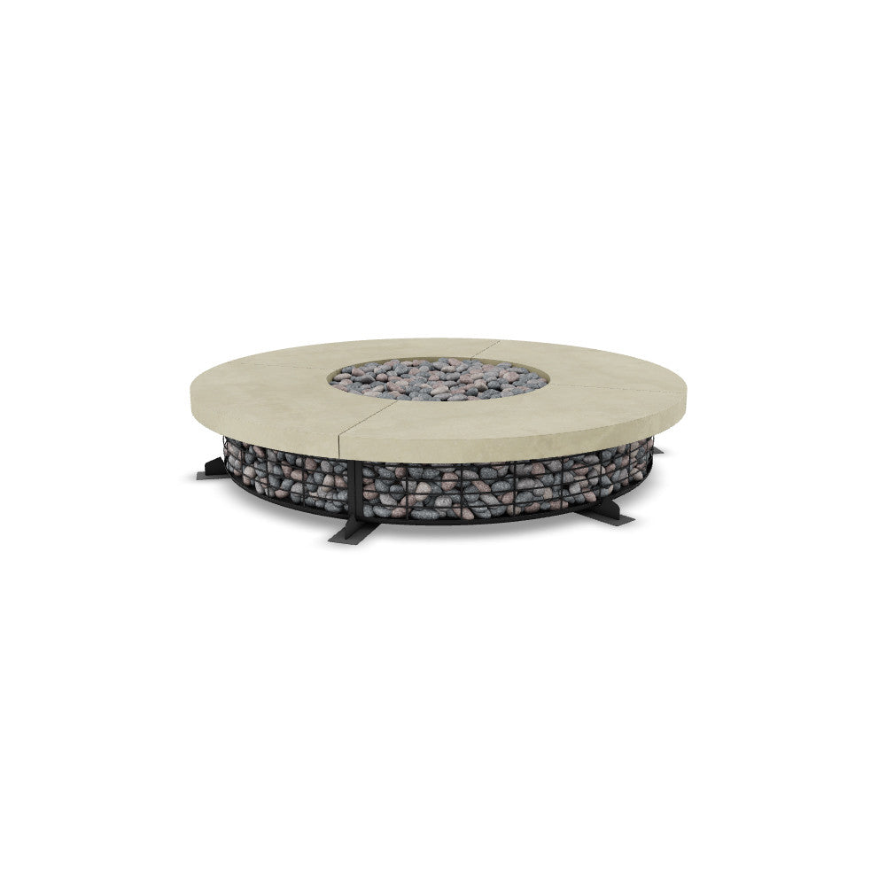 Fuego 89" Large Round Fire Table with PH Ignite Electronic Ignition – Handcrafted Patina Finish (Propane/Natural Gas)