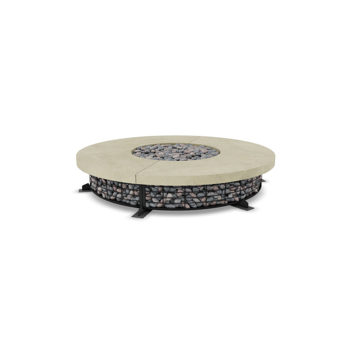 Fuego 89" Large Round Fire Table with PH Ignite Electronic Ignition – Handcrafted Patina Finish (Propane/Natural Gas)