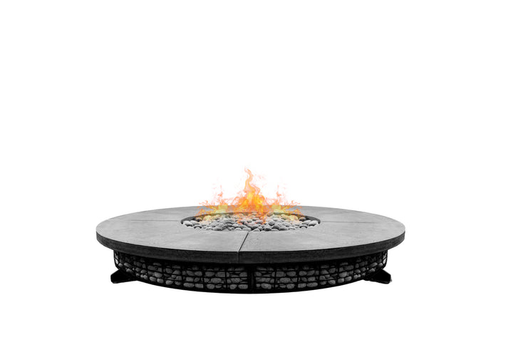 Fuego 89" Large Round Fire Table with PH Ignite Electronic Ignition – Handcrafted Patina Finish (Propane/Natural Gas)