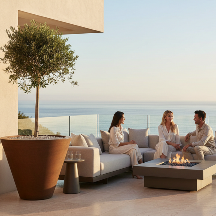 Geo Round Planter 36X30