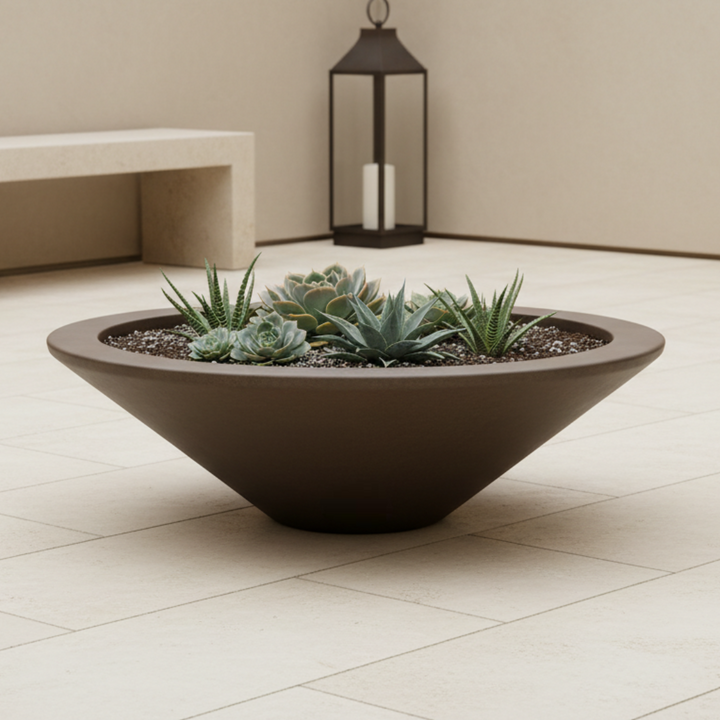 Geo Round Low Bowl Planter 36X11