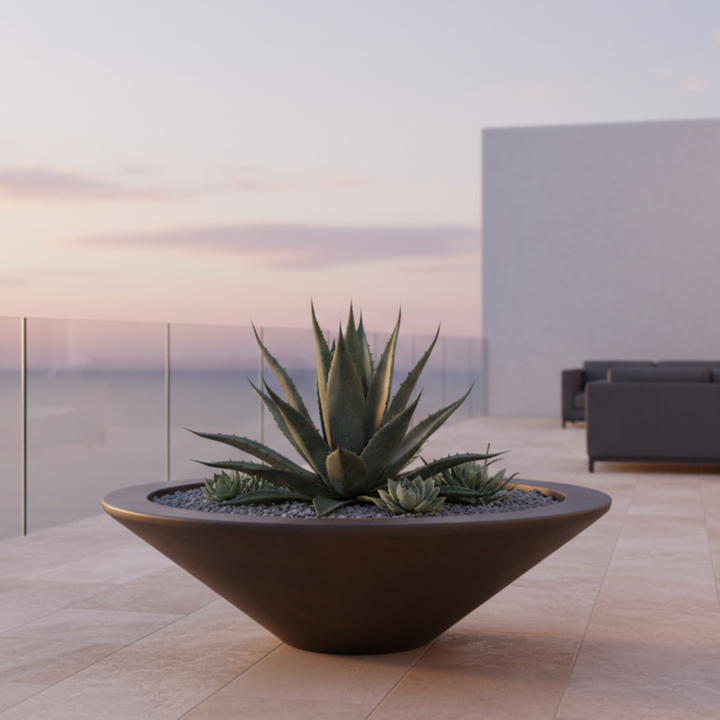 Geo Round Low Bowl Planter 36X11