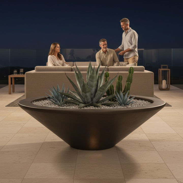 Geo Round Low Bowl Planter 36X11