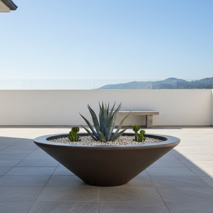 Geo Round Low Bowl Planter 48X15