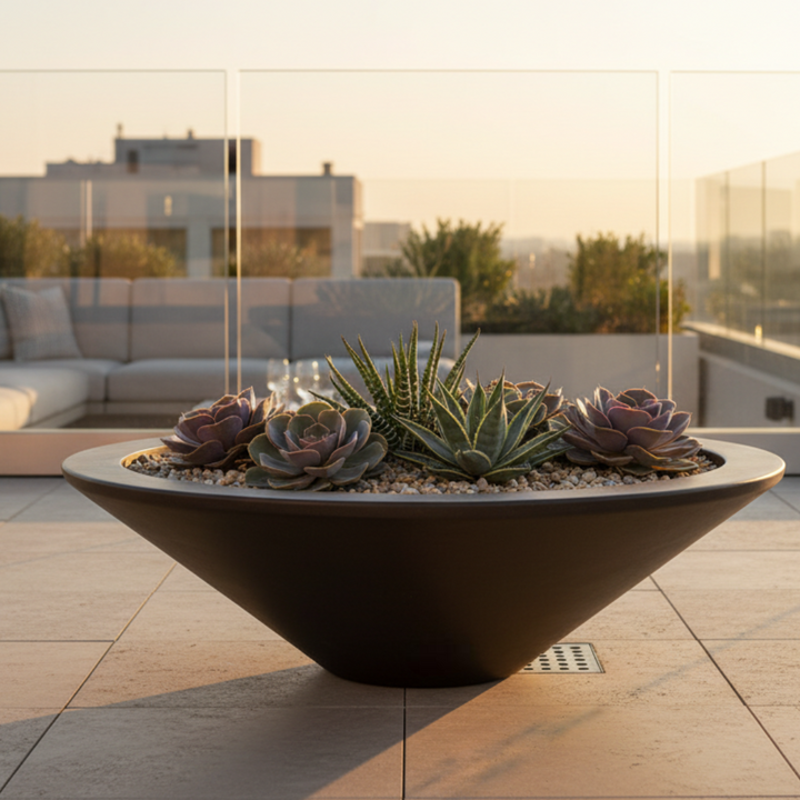 Geo Round Low Bowl Planter 48X15