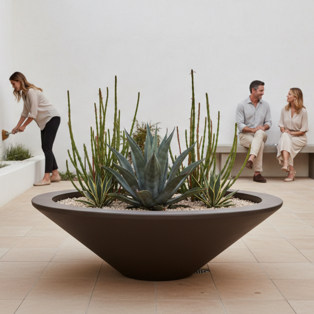 Geo Round Low Bowl Planter 48X15