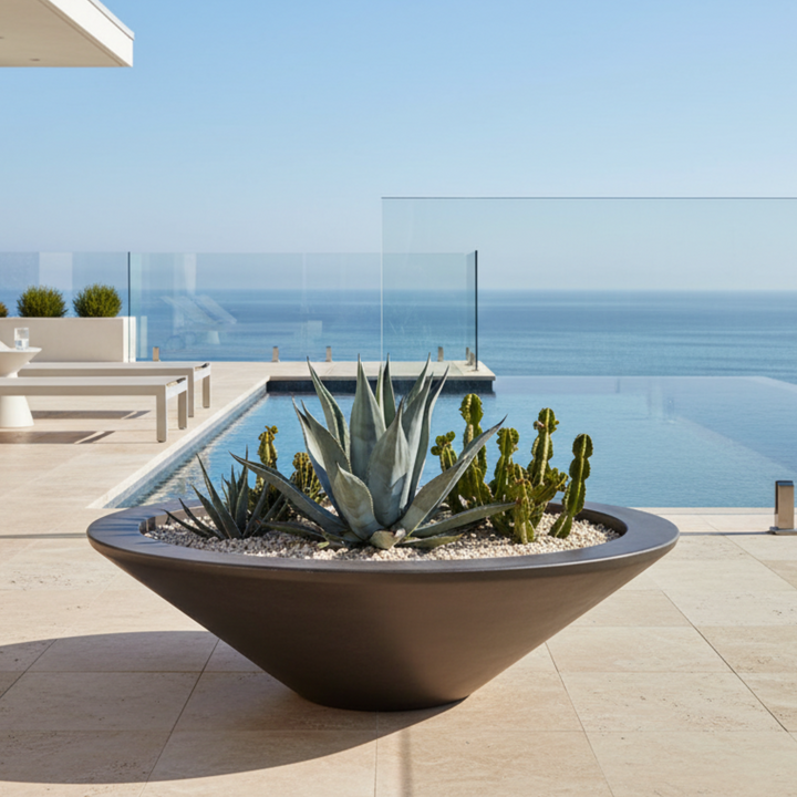 Geo Round Low Bowl Planter 60X19