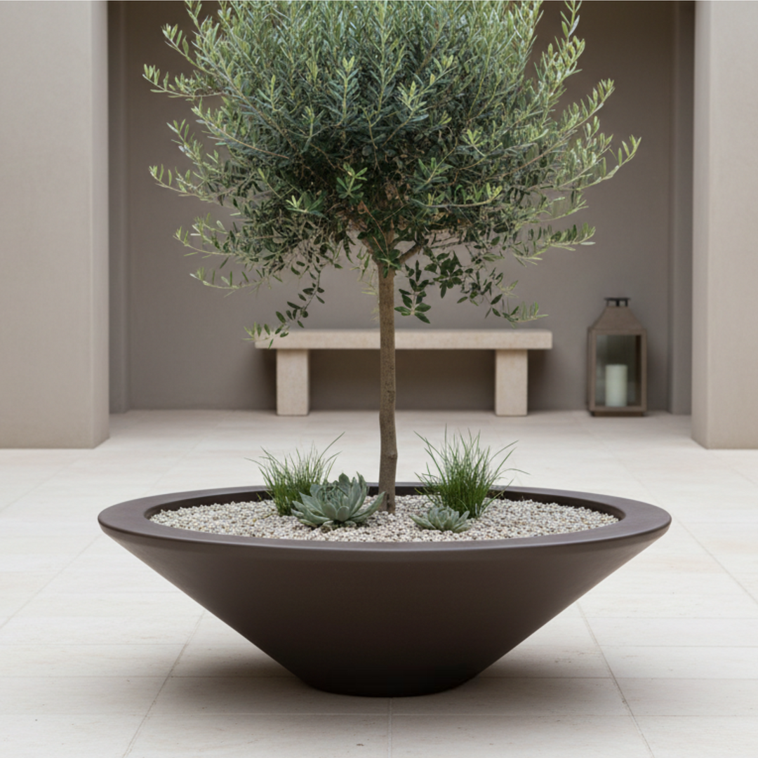 Geo Round Low Bowl Planter 60X19