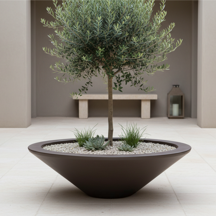 Geo Round Low Bowl Planter 60X19