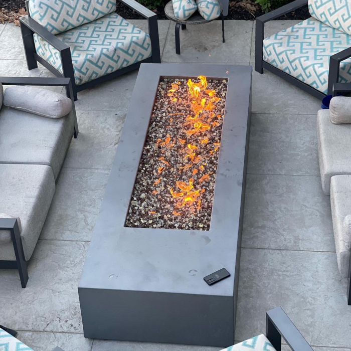 HPC 36" x 14" Rectangle H-Burner Fire Pit Insert-On/Off-LP/NG