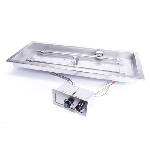 HPC 36" x 14" Rectangle H-Burner Fire Pit Insert-On/Off-LP/NG