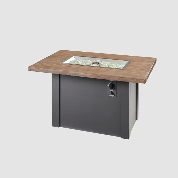 Outdoor GreatRoom Havenwood 44" Driftwood Gas Fire Pit Table – Graphite Grey Base