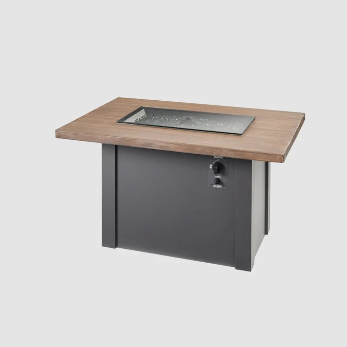 Outdoor GreatRoom Havenwood 44" Driftwood Gas Fire Pit Table – Graphite Grey Base