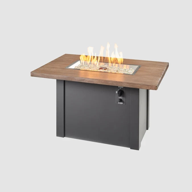 Outdoor GreatRoom Havenwood 44" Driftwood Gas Fire Pit Table – Graphite Grey Base