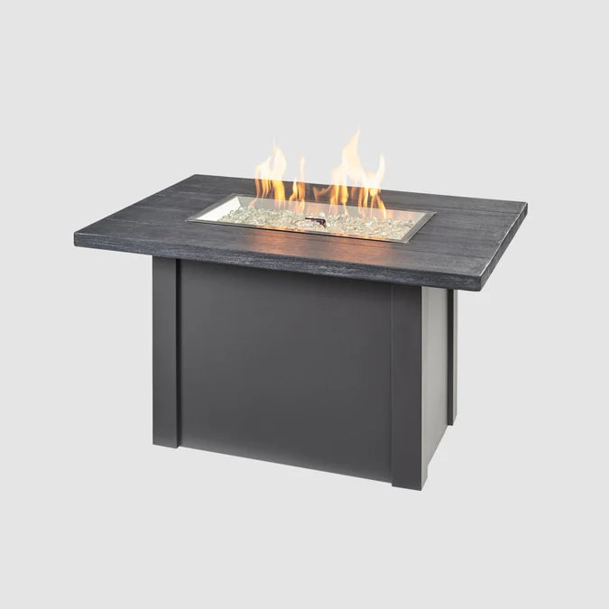 Outdoor GreatRoom Havenwood 44" Driftwood Gas Fire Pit Table – Graphite Grey Base