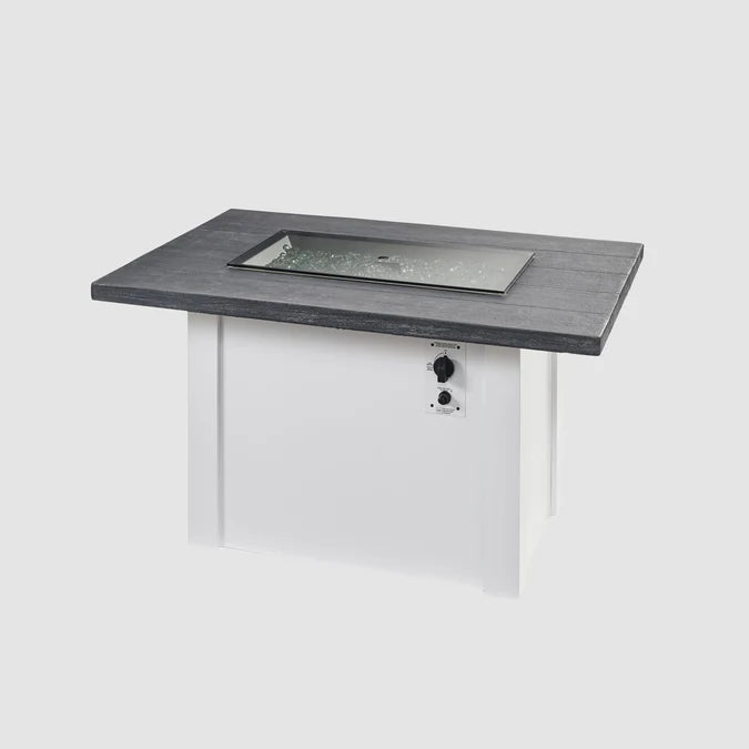 Outdoor GreatRoom Havenwood 44" Driftwood Gas Fire Pit Table – White Base
