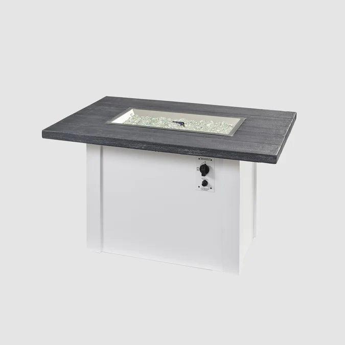 Outdoor GreatRoom Havenwood 44" Driftwood Gas Fire Pit Table – White Base