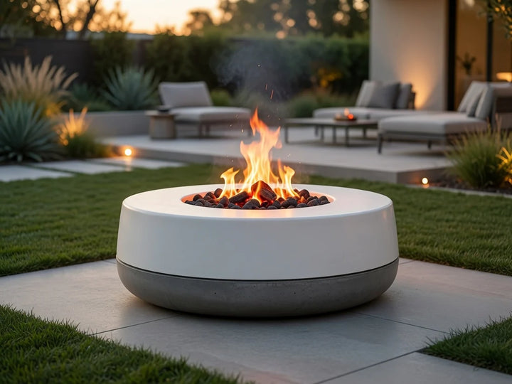 Concrete Cornhole Co. Tumbler 48" Two-Piece Gas Fire Pit - 147,000 BTU