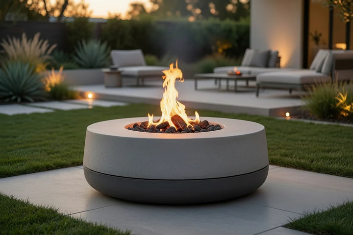Concrete Cornhole Co. Tumbler 48" Two-Piece Gas Fire Pit - 147,000 BTU