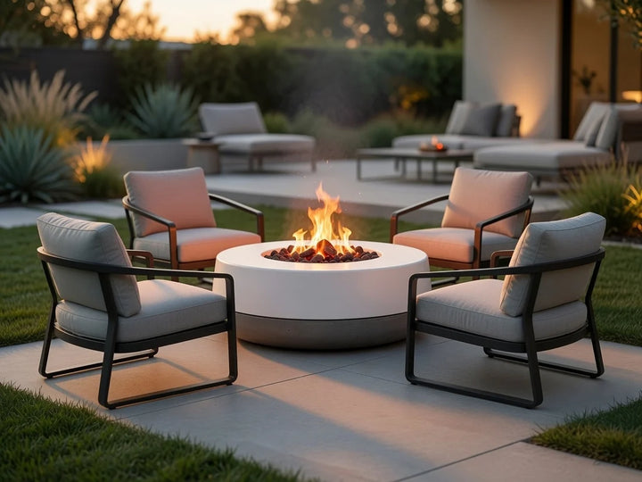 Concrete Cornhole Co. Tumbler 48" Two-Piece Gas Fire Pit - 147,000 BTU
