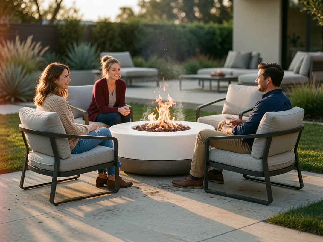 Concrete Cornhole Co. Tumbler 48" Two-Piece Gas Fire Pit - 147,000 BTU