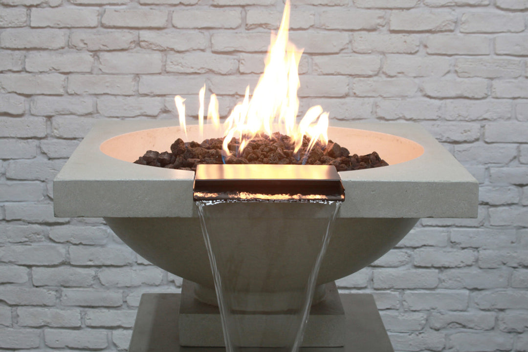 Ibiza Fire Bowl – 31" Pedestal Concrete Outdoor Fire Pit (65,000 BTUs, Natural Gas or Propane)