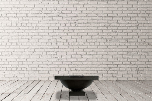 Ibiza Water Bowl – 31" Pedestal Concrete Outdoor Water Feature with 11" Scupper