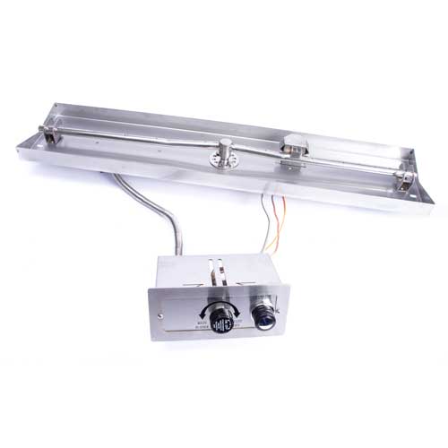 HPC Fire 61" x 8" Linear Interlink Pan Insert with Electronic On/Off Ignition, Torpedo Burner LP/NG