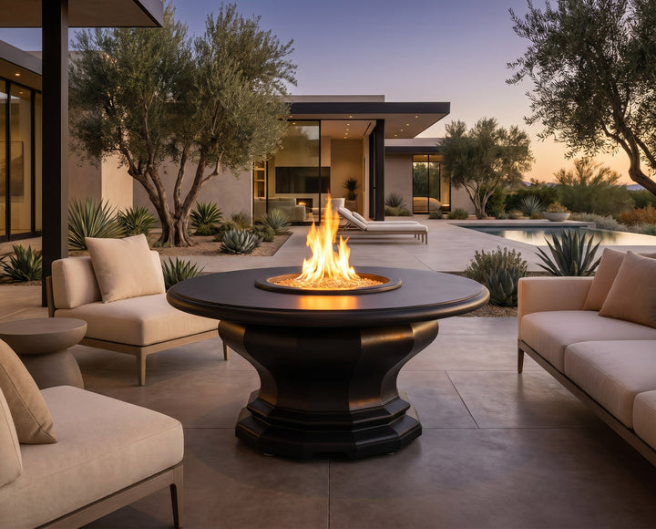 American Fyre Designs - Inverted with Concrete Top - Chat Height Firetable