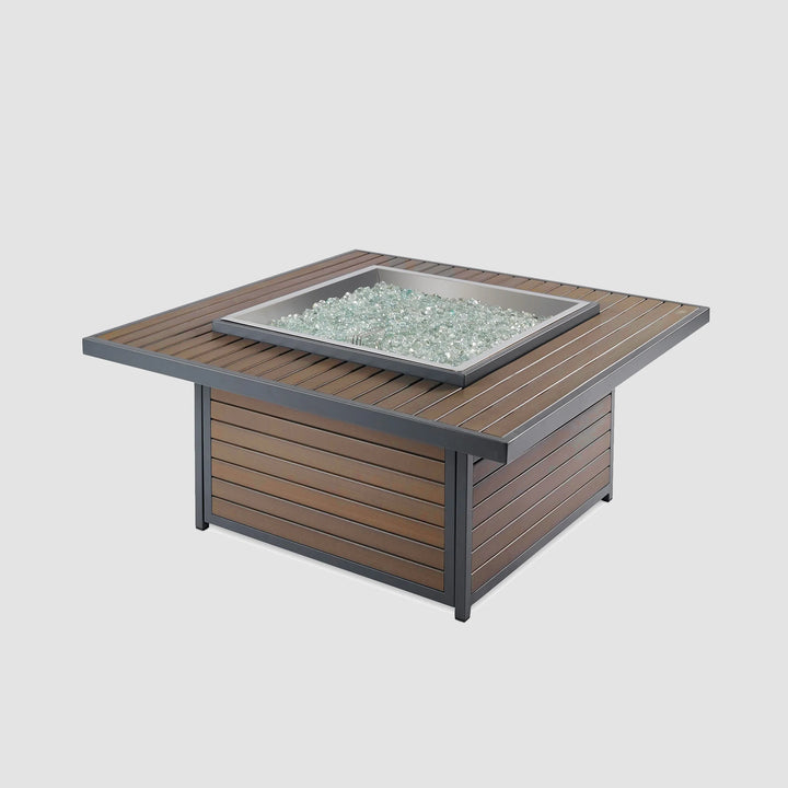 Kenwood Square Chat Height Umber Brown Gas Fire Pit Table