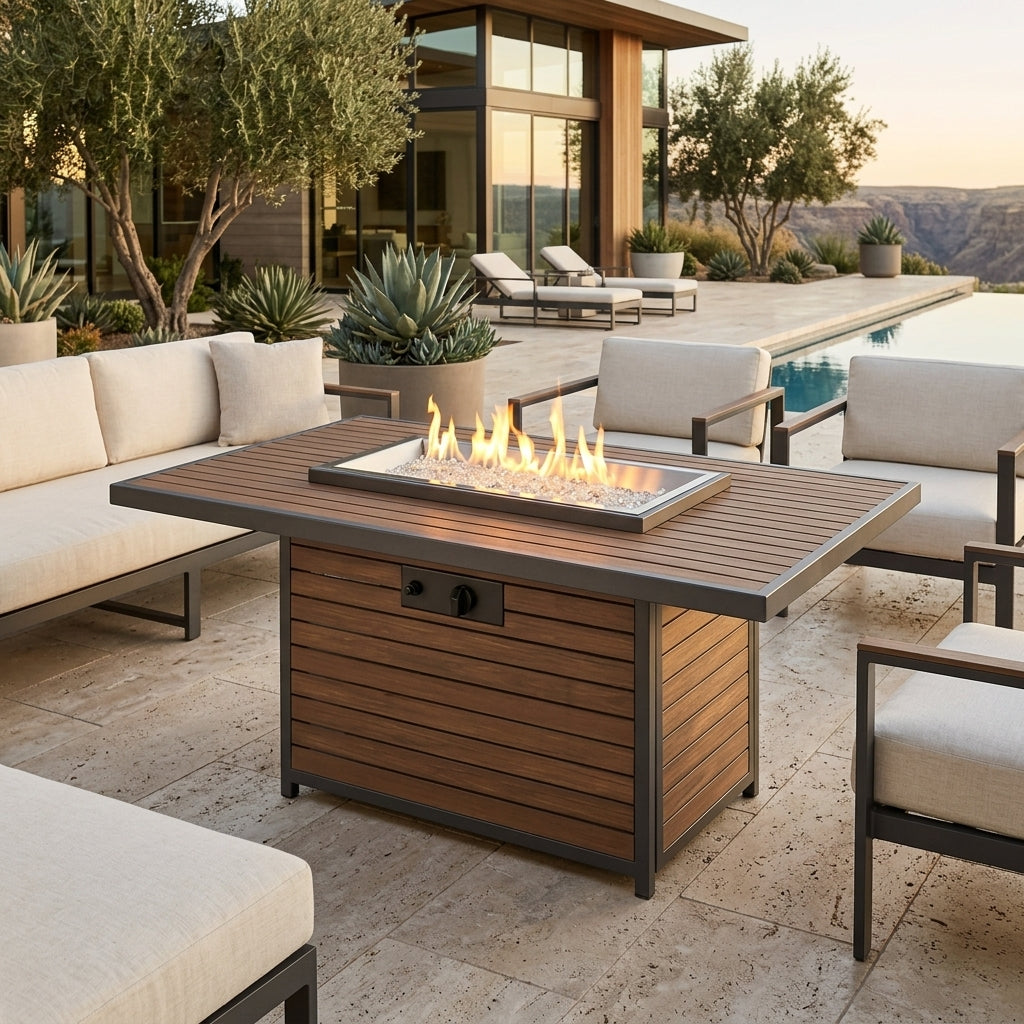 Outdoor Greatroom - Kenwood Kenwood Rectangular Chat Height Gas Fire Pit Table
