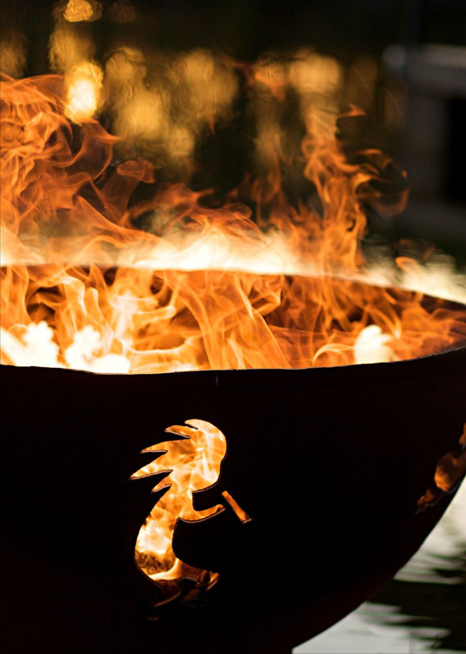Kokopelli Lizard Steel Fire Pit