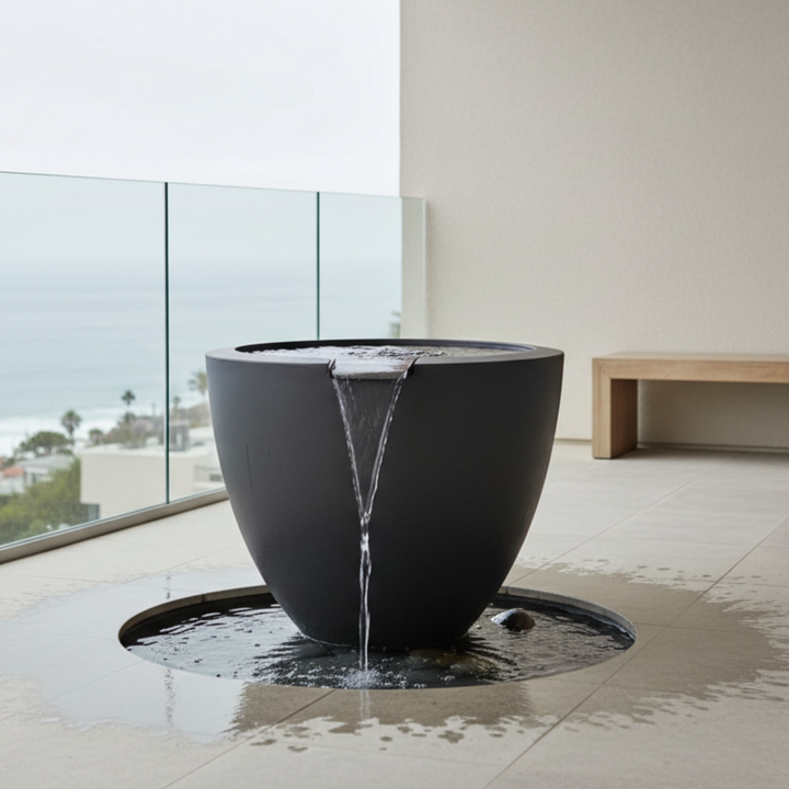 Legacy Round Planter 30X24 Water Vase in GFRC Concrete