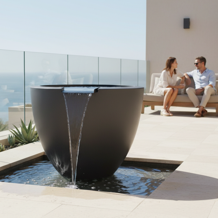Legacy Round Planter 30X24 Water Vase in GFRC Concrete