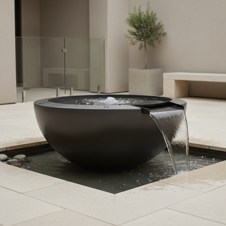 Legacy Round Water Bowl 42X18 in GFRC Concrete by Archpot