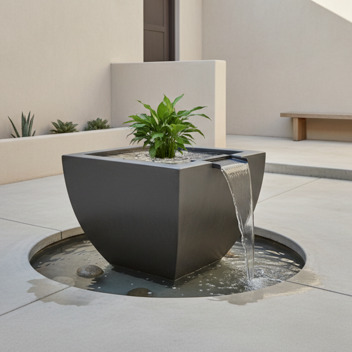 Legacy Square Planter 30X24 Water Vase in GFRC Concrete