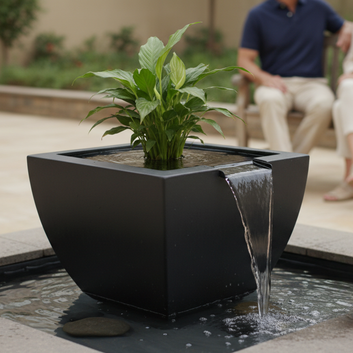 Legacy Square Planter 30X24 Water Vase in GFRC Concrete