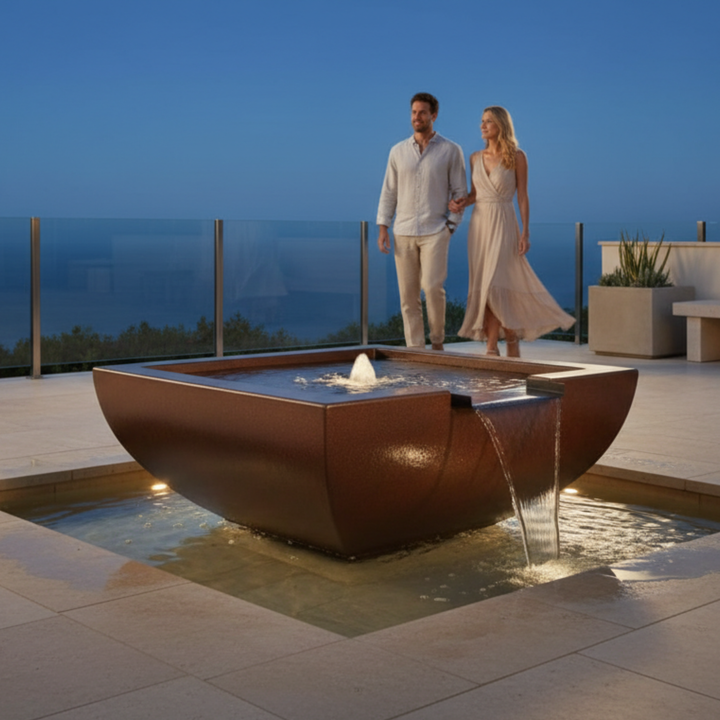 Legacy Square Water Bowl 30X12 in GFRC Concrete by Archpot