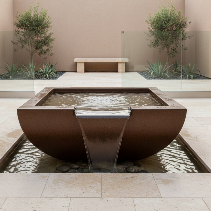Legacy Square Water Bowl 30X12 in GFRC Concrete by Archpot