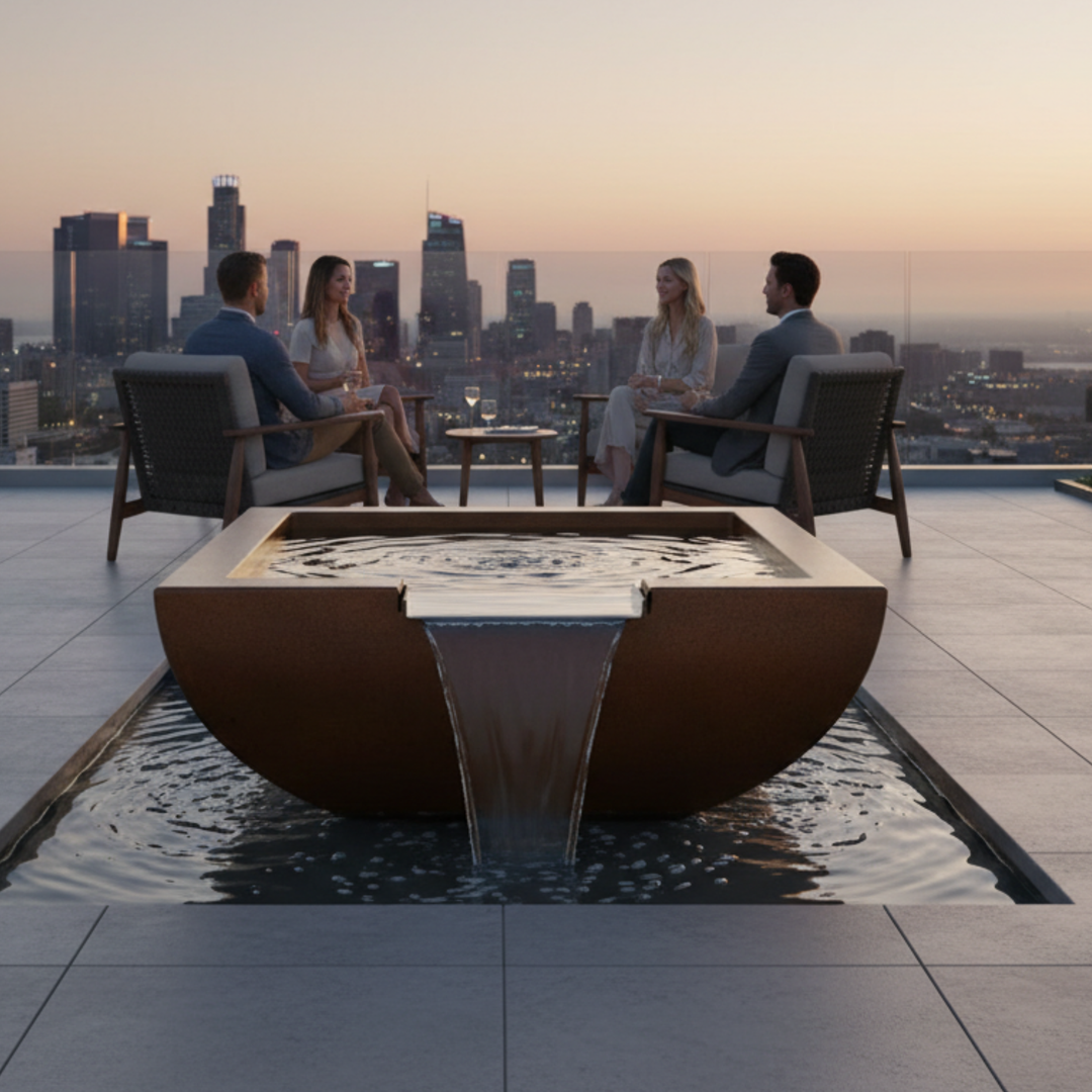 Legacy Square Water Bowl 42X18 in GFRC Concrete by Archpot
