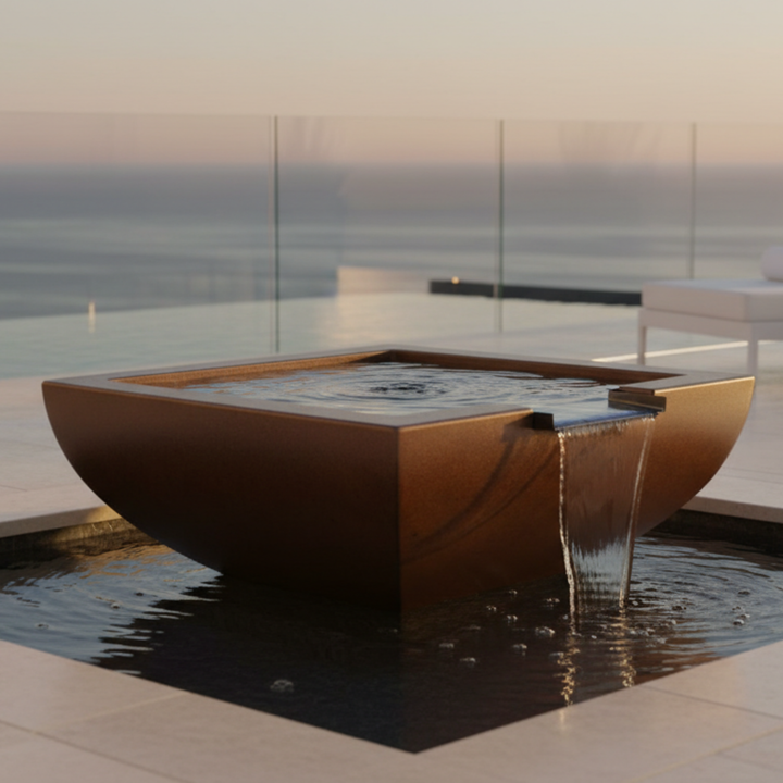 Legacy Square Water Bowl 30X12 in GFRC Concrete by Archpot