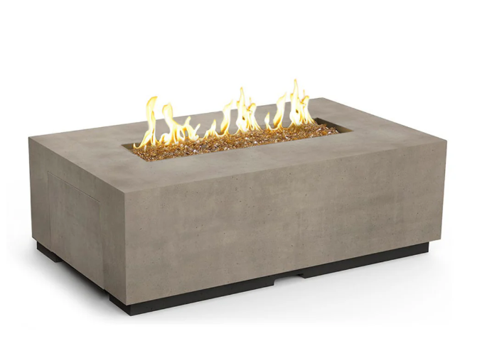 Legend LP Fire Table - 60" x 36" GFRC Outdoor Propane Fire Pit, Coffee-Table Height, 36" Stainless Linear Burner (LP Only, Manual Flame Sensing, Hidden Tank Drawer)
